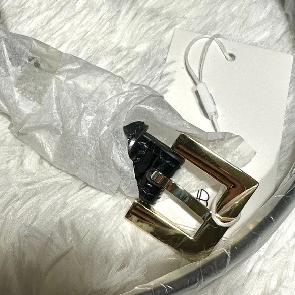 Anine Bing Nicola Belt Embossed in Black and Gold XS/S (NWT) - Picture 9 of 9